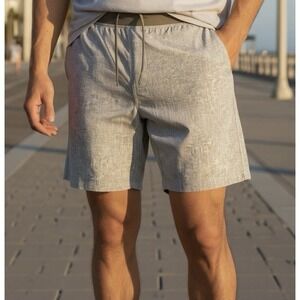 RARE Lululemon T.H.E. Shorts Linerless 7" Sunbleached Frontier Mens Medium Gold